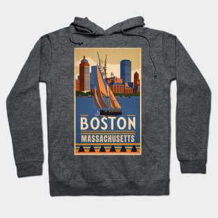 A Vintage Travel Art of Boston - Massachusetts - US Hoodie